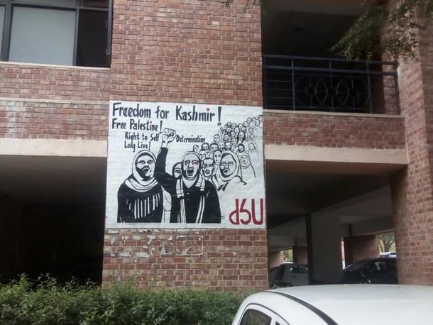 Poster demanding “Freedom for Kashmir” appears in JNU (Twitter)
